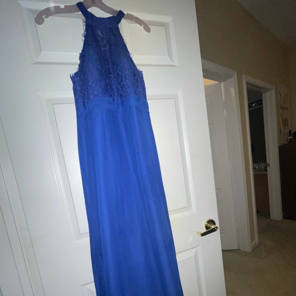 Blue turtleneck dress